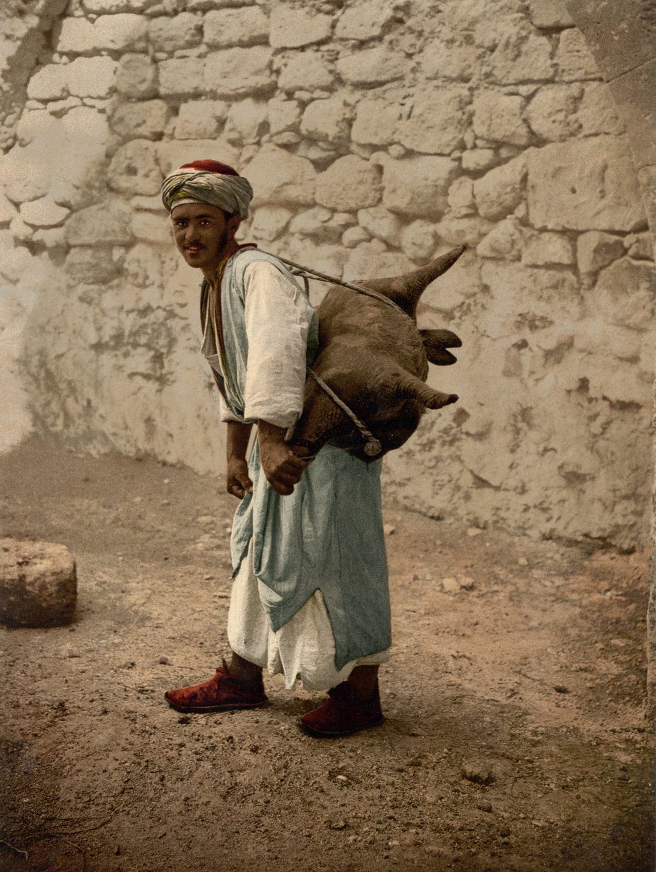 Vandbærer af Jerusalem, Det Hellige Land, ca. 1890-c. 1900 (fotokromtryk) af Detroit Photographic Co.