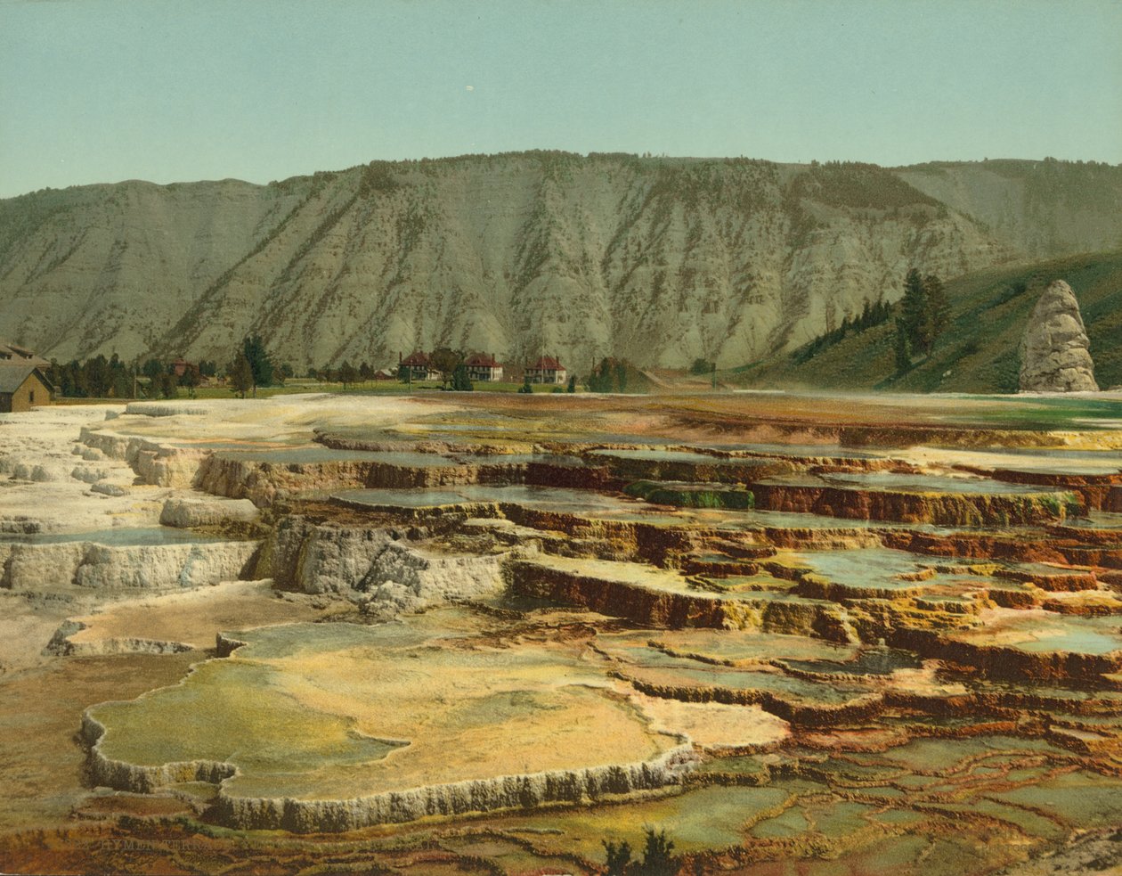 Hymen Terrace, Yellowstone National Park, ca. 1902 (photochrom) af Detroit Photographic Co.