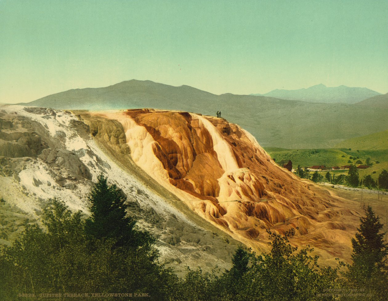 Jupiter Terrace, Yellowstone Park, ca. 1902 (photochrom) af Detroit Photographic Co.