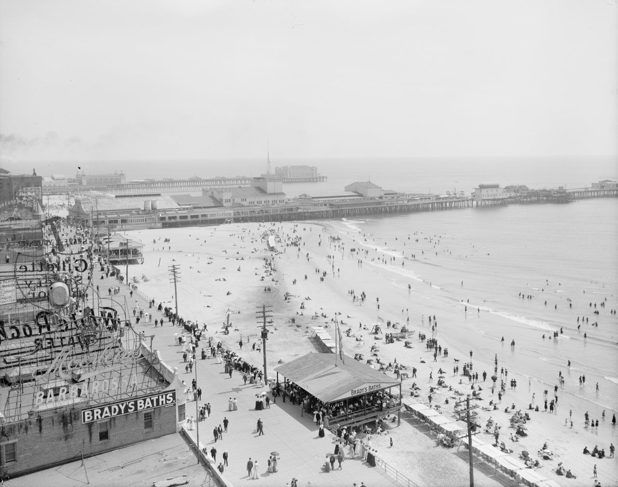 Strand og strandpromenade, Atlantic City, 1900-10 af Detroit Publishing Co.
