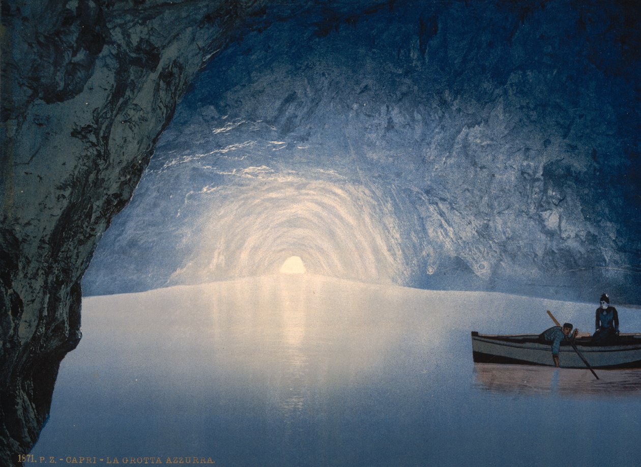 Blå grotte, Capri Island, 1890-1900 af Detroit Publishing Co.