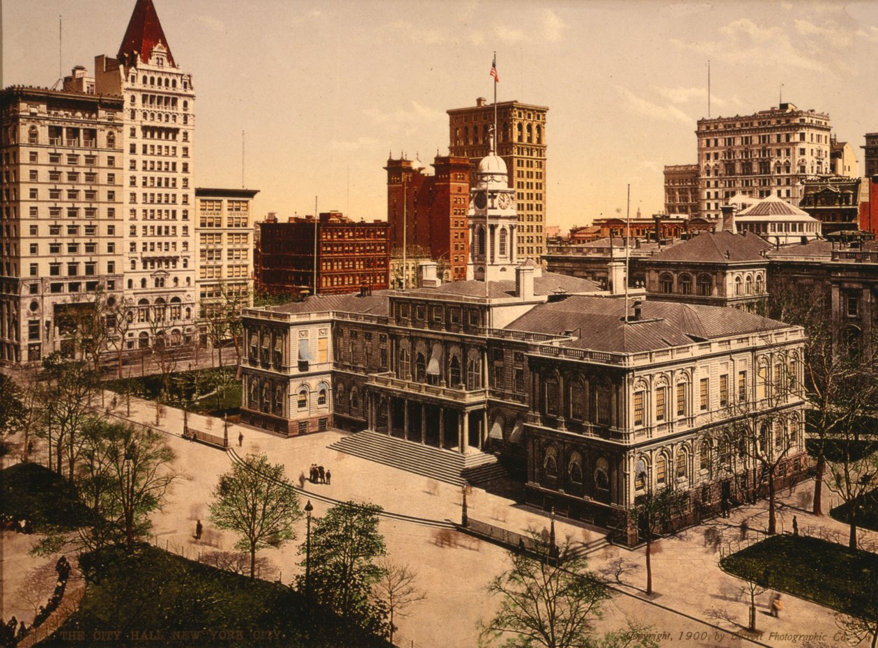Rådhuset, New York City, USA, ca. 1900 af Detroit Publishing Co.