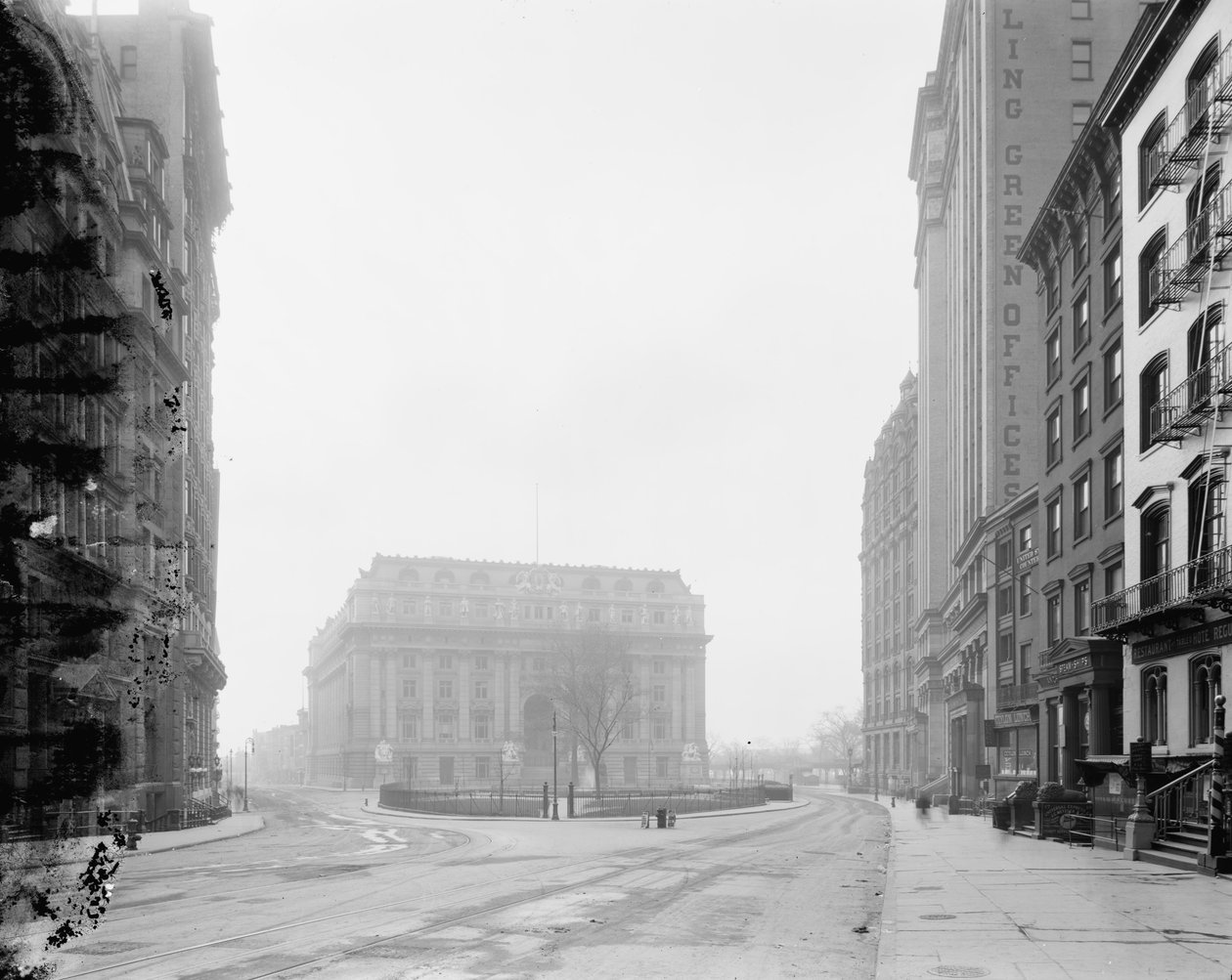 Custom House og Bowling Green, New York, N.Y., ca. 1907-10 af Detroit Publishing Co.