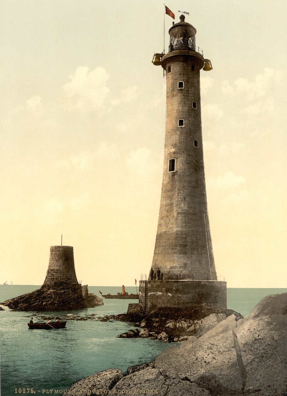 Eddystone Lighthouse, Plymouth, England, ca. 1900 af Detroit Publishing Co.