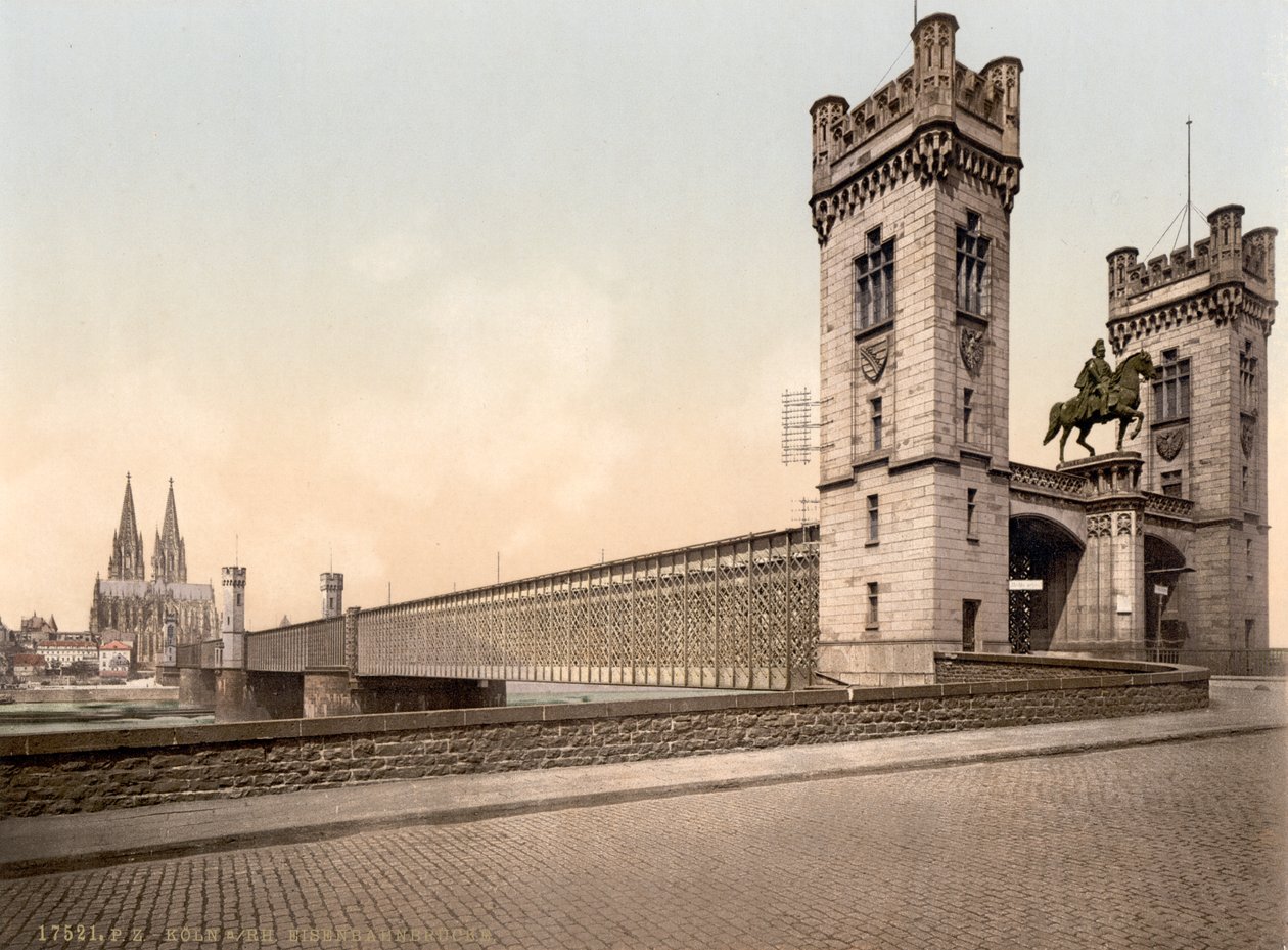 Eisenbahn-broen, Rhinen, Köln, Tyskland, ca. 1900 af Detroit Publishing Co.