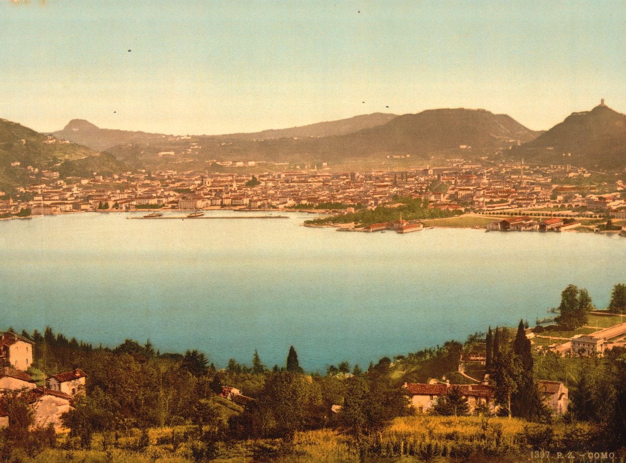 General View, Como, Comosøen, Italien, ca. 1900 af Detroit Publishing Co.