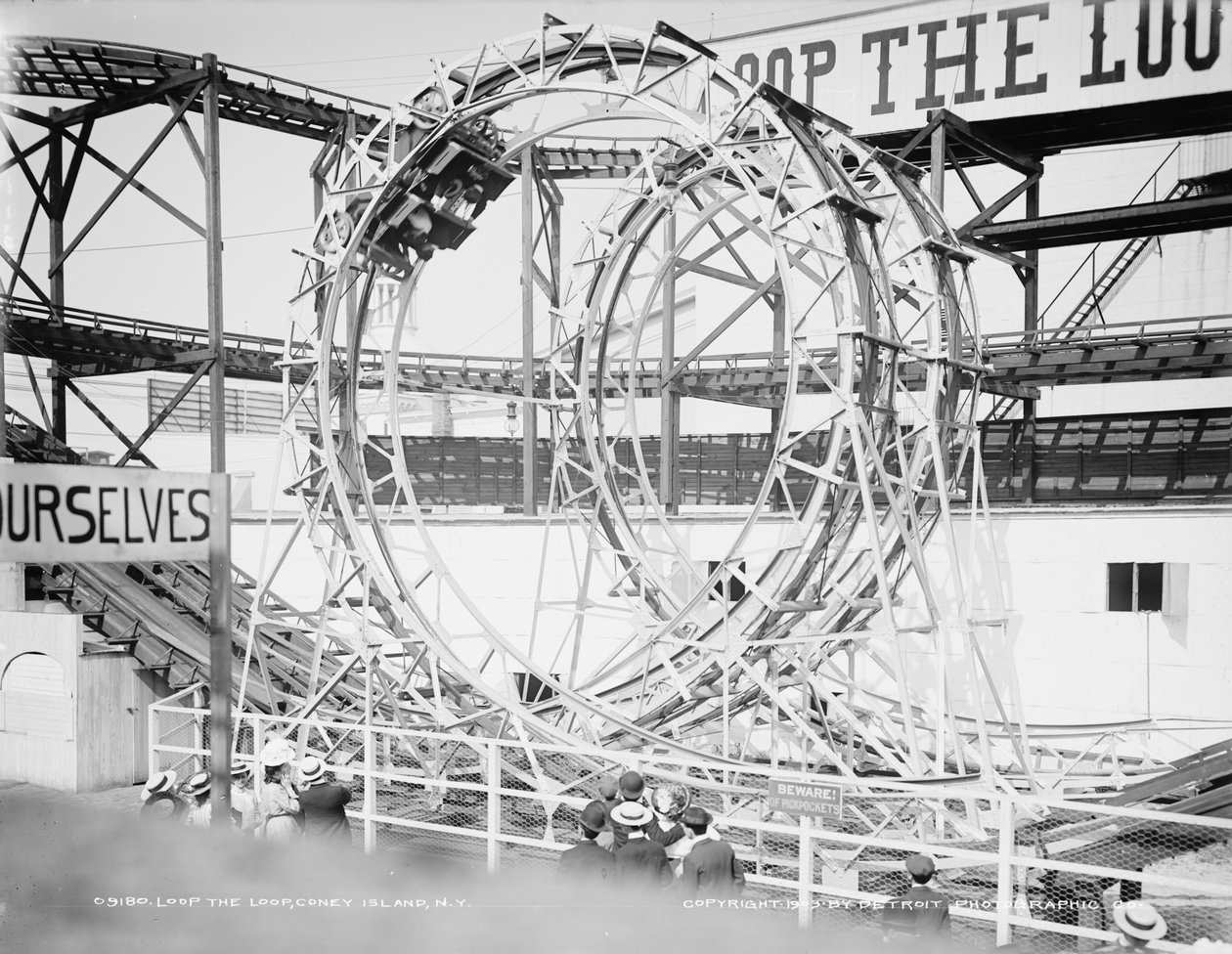 Loop the Loop, Coney Island, New York, ca. 1903 (s/h-foto) af Detroit Publishing Co.