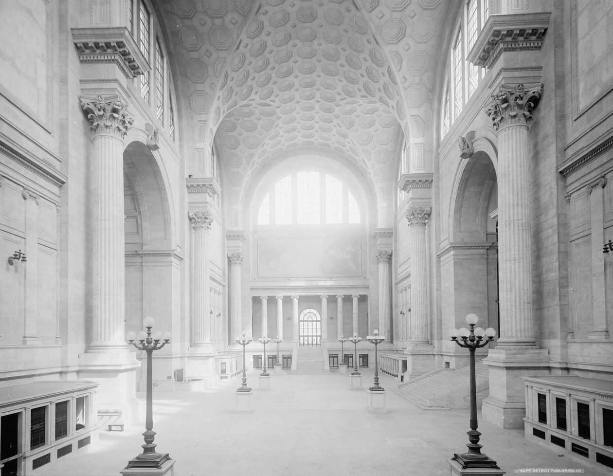 Hovedventesal, Pennsylvania Station, New York, ca. 1910 (s/h-foto) af Detroit Publishing Co.
