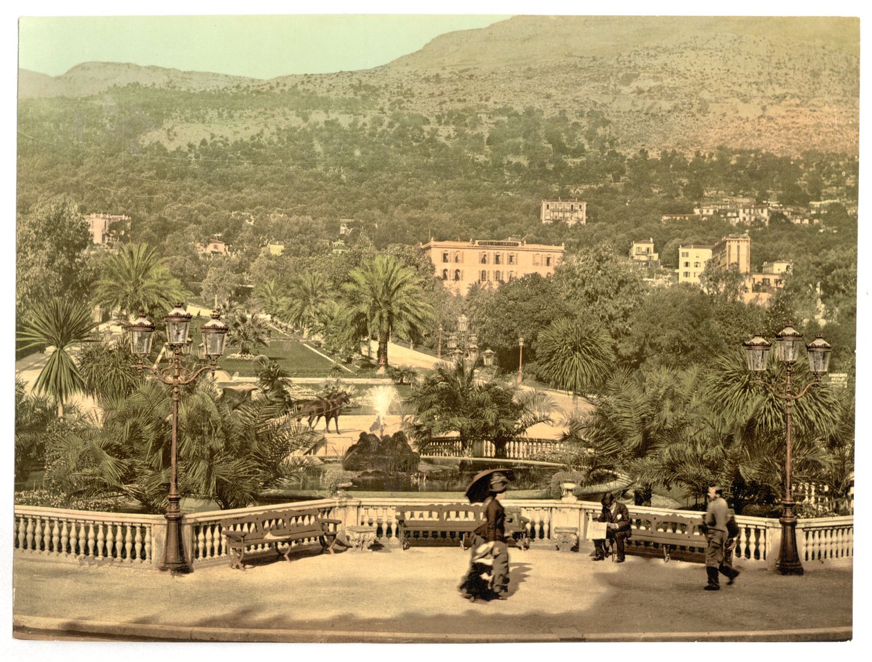 Monte Carlo Casino Gardens, Riviera, Monaco af Detroit Publishing Co.