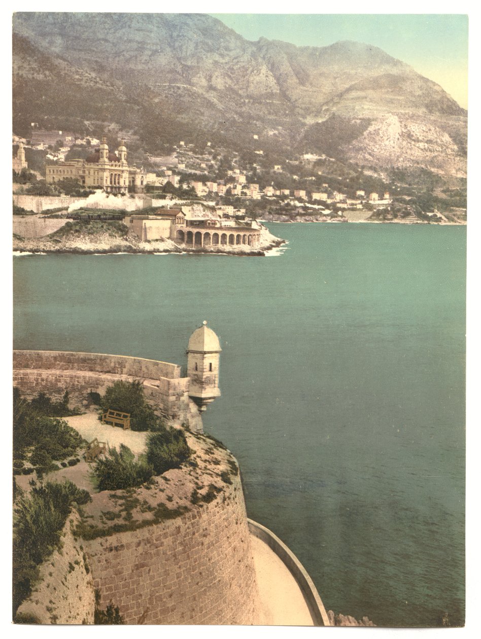 Monte Carlo fra Fort Antoine, Riviera, Monaco (fotomekanisk tryk) af Detroit Publishing Co.
