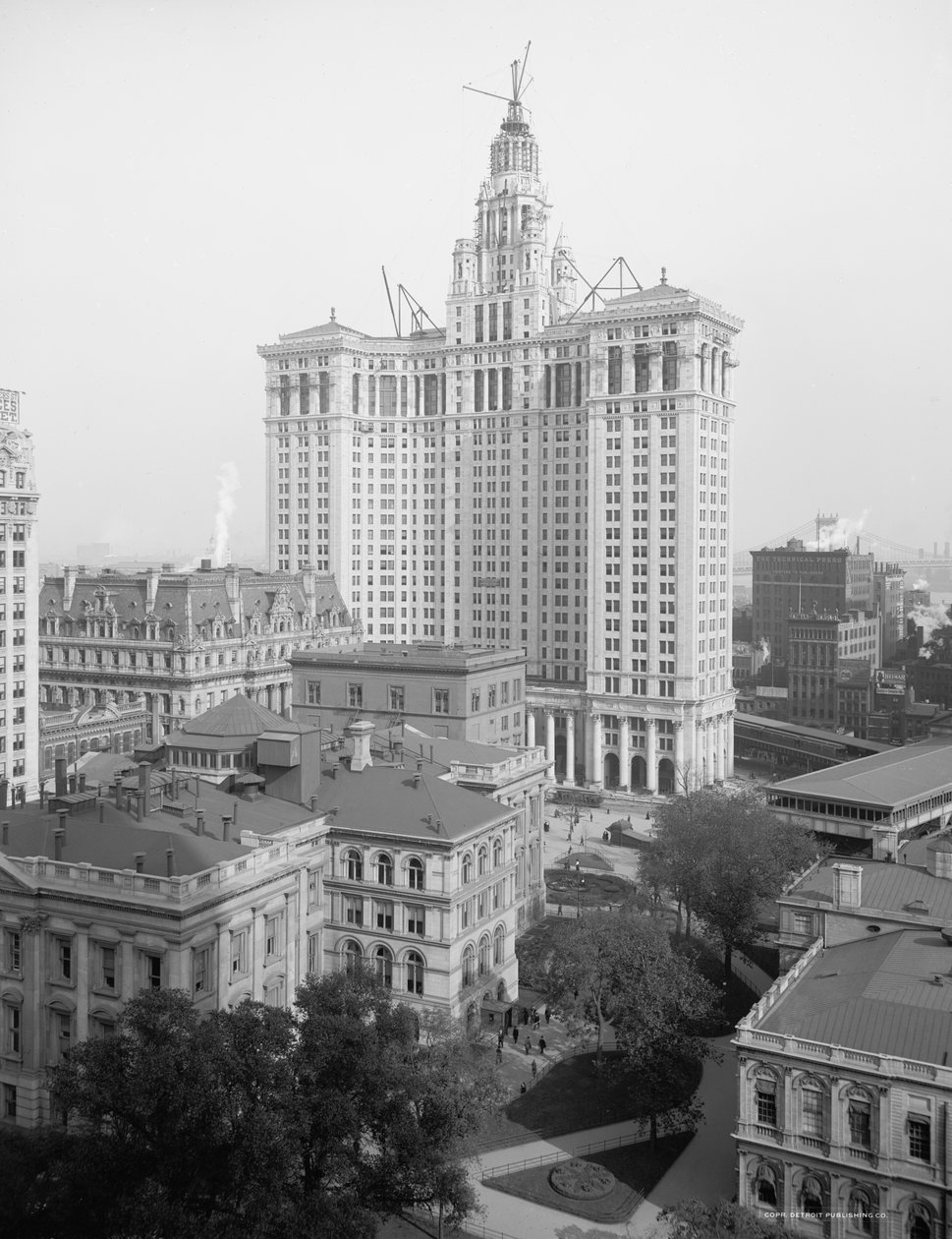 New Municipal Building, New York City, USA, ca. 1914 (s/h-billede) af Detroit Publishing Co.