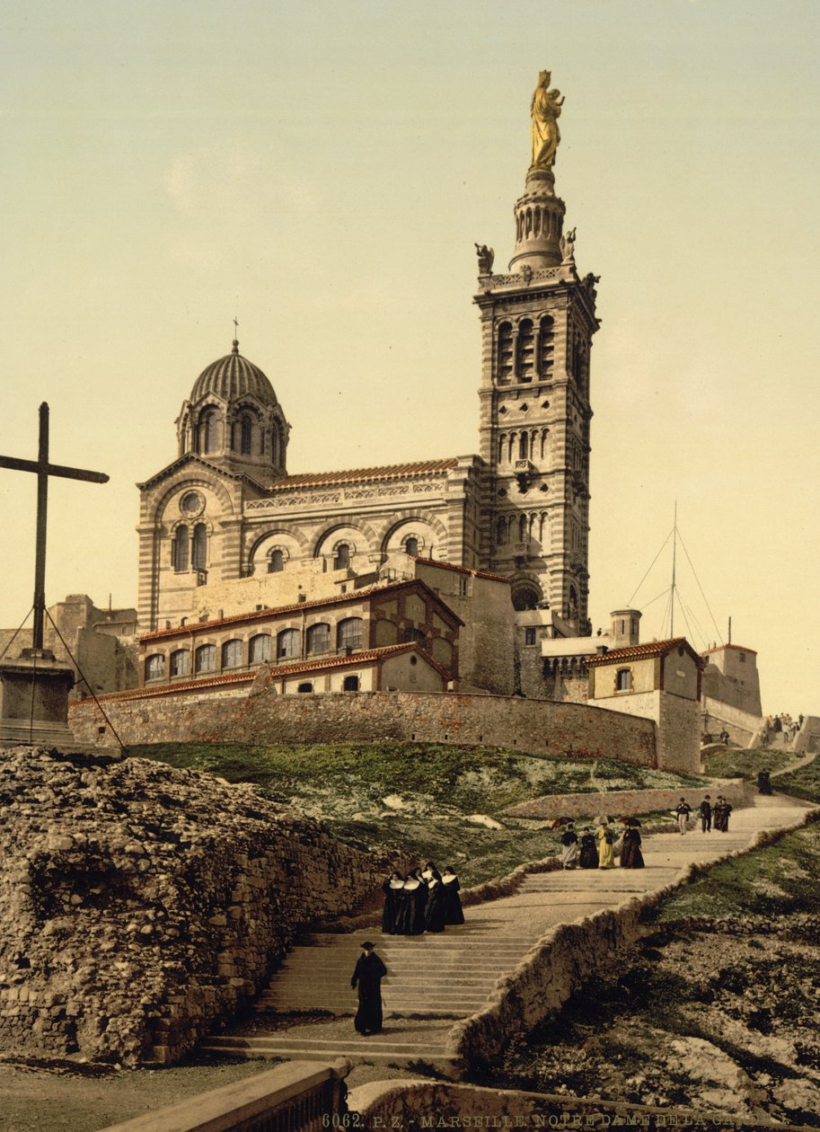 Notre Dame de la Garde, Marseilles, Frankrig, ca. 1890-1900 (fotokromtryk) af Detroit Publishing Co.