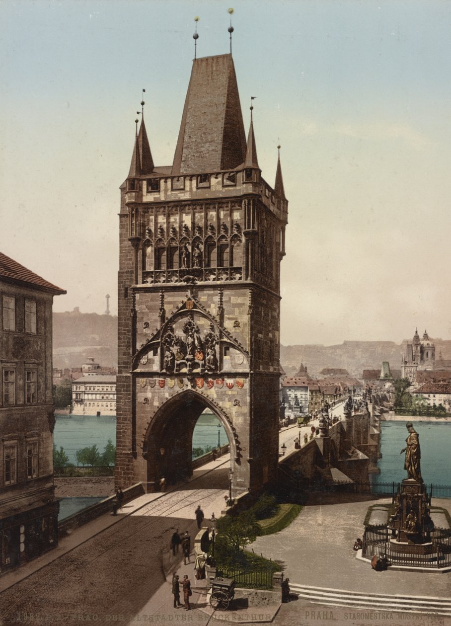 Old Town Bridge Tower, Prag, 1905 af Detroit Publishing Co.