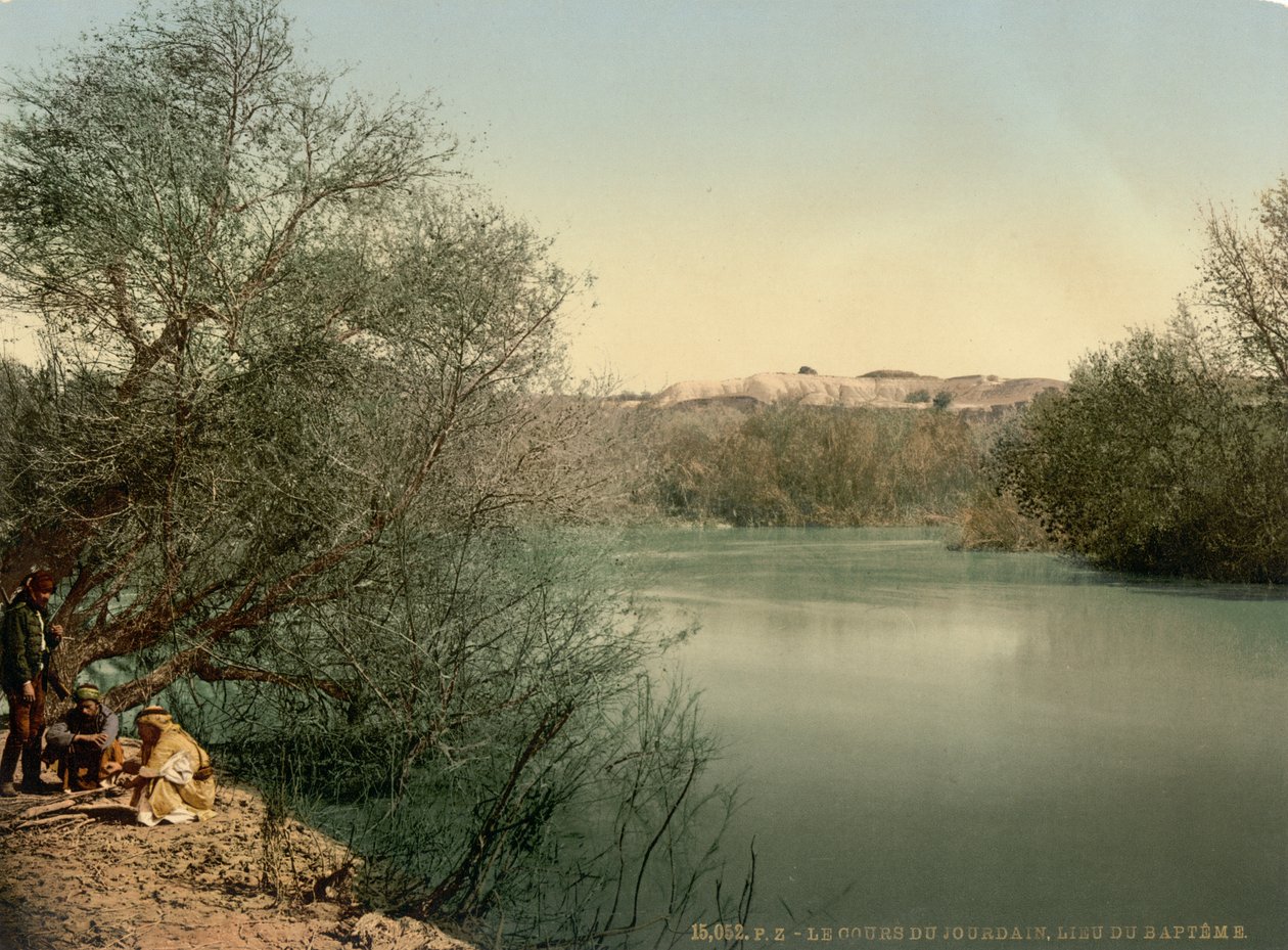 Dåbsstedet, Jordanfloden, Det Hellige Land, ca. 1890-1900 (fotokromtryk) af Detroit Publishing Co.