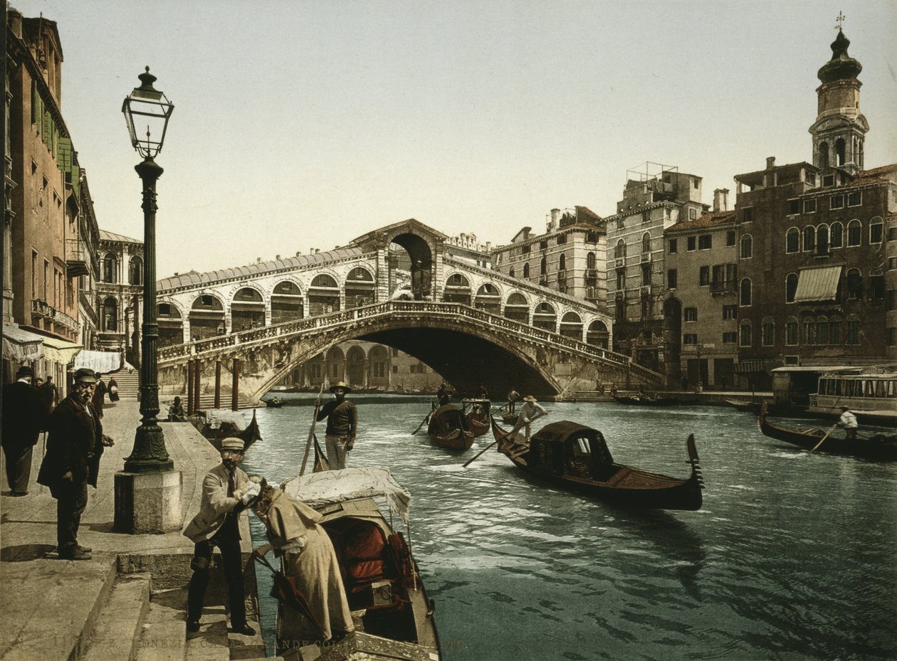 Rialtobroen i Venedig, ca. 1900 (fotokrom) af Detroit Publishing Co.