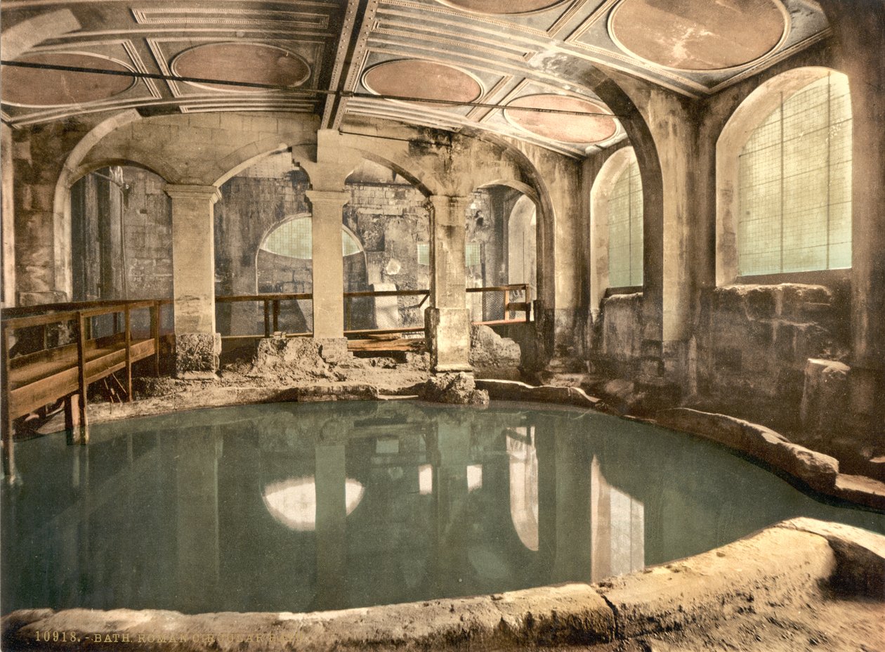 Roman Baths and Abbey, Circular Bath, Bath, ca. 1890-1900 (fotokromtryk) af Detroit Publishing Co.