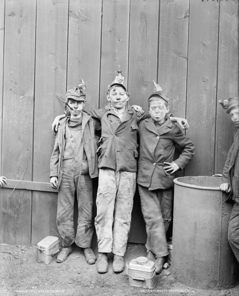 Three Coal Breaker Boys, Woodward Coal Mines, Kingston, Pennsylvania, USA, ca. 1890 (s/h-foto) af Detroit Publishing Co.