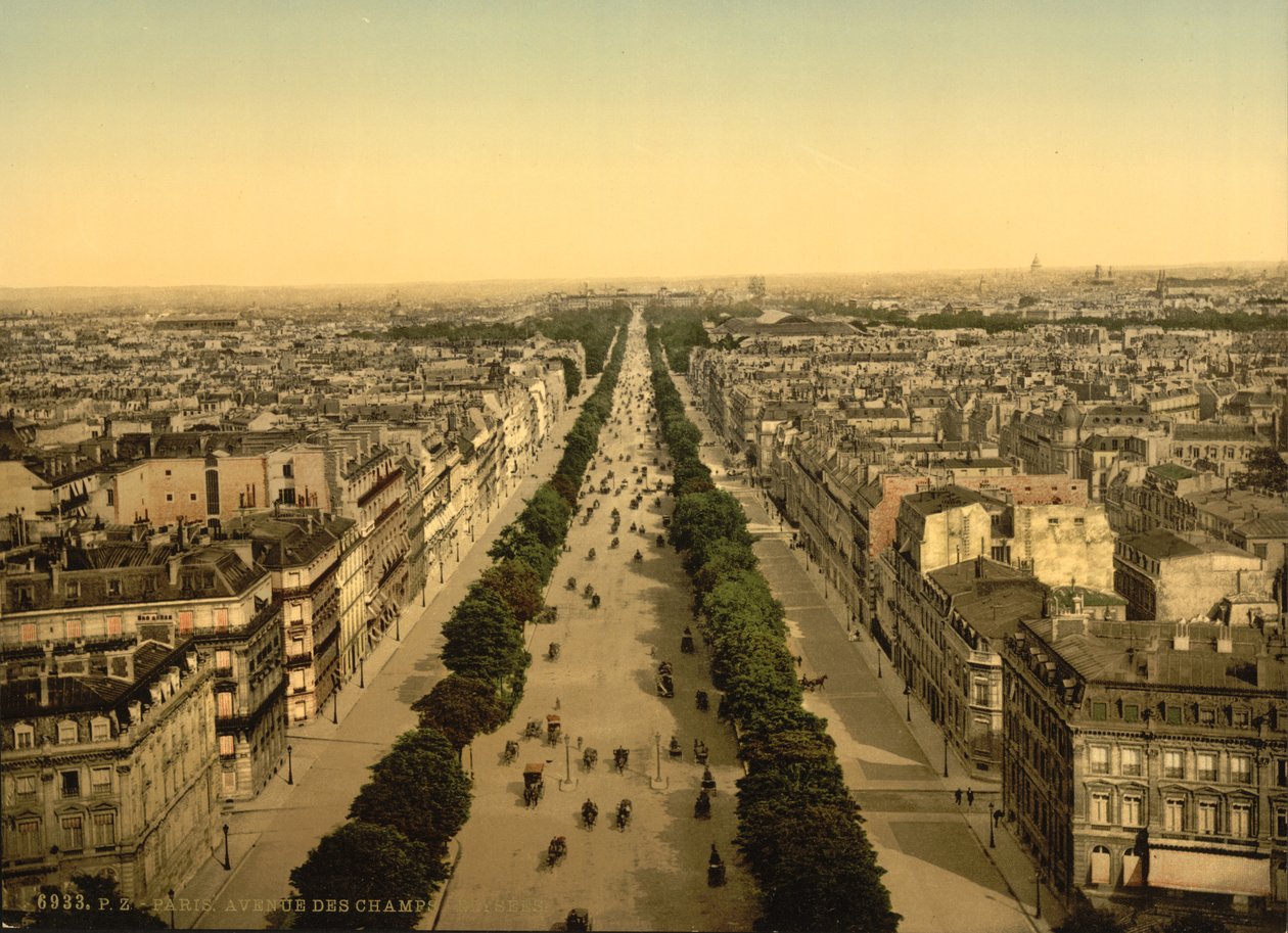 Avenue des Champs-Élysées, Paris, ca. 1890-1900 (fotokrom) af Detroit Publishing Co.