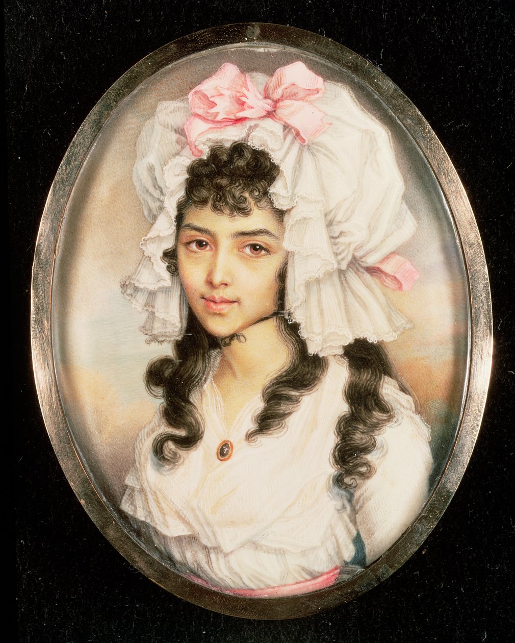 Miniatureportræt af en pige af Diana