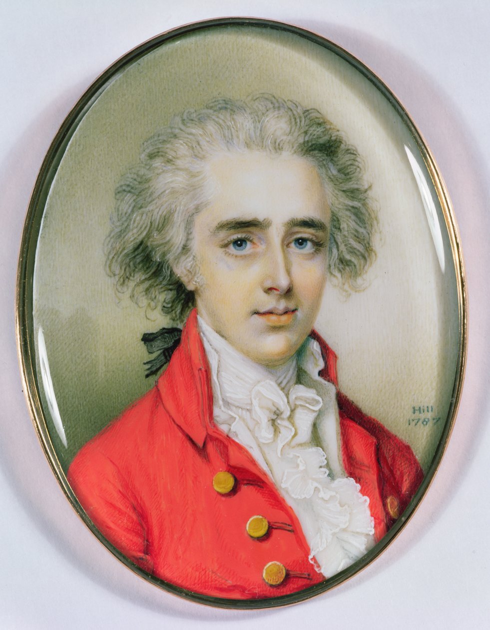 Miniatureportræt af en mand, 1787 (wc på elfenben) af Diana Dietz