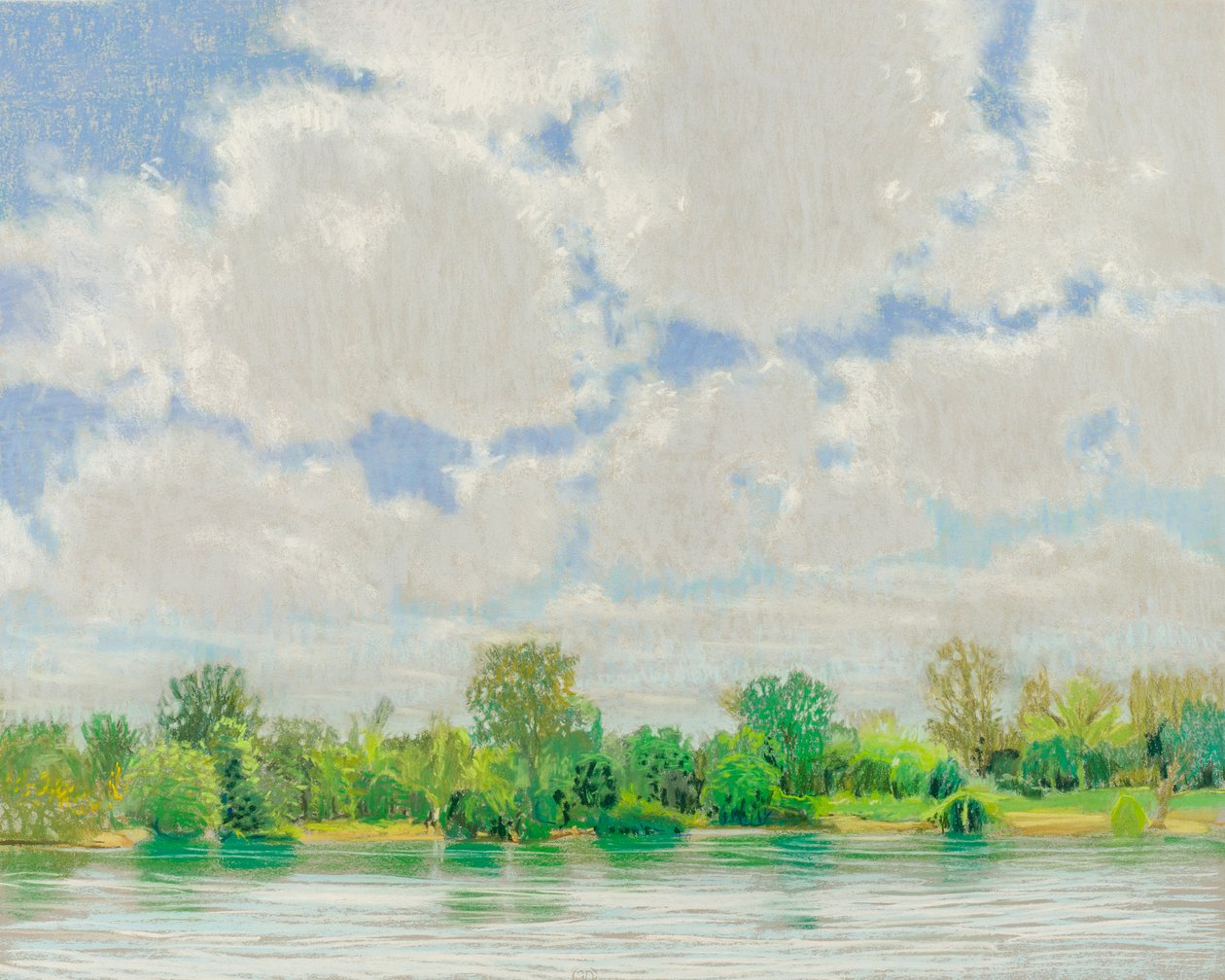 American River View, 2017 (pastel på papir) af Diana Jahns