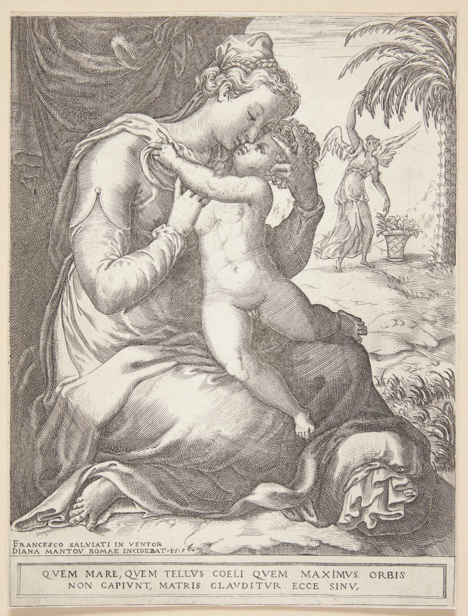 Jomfru Maria med barn af Diana Scultori