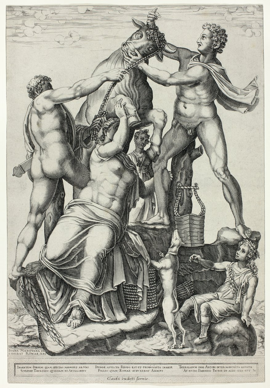 Farnesetyren med Dirce, Zethus og Amphion af Diana Scultori