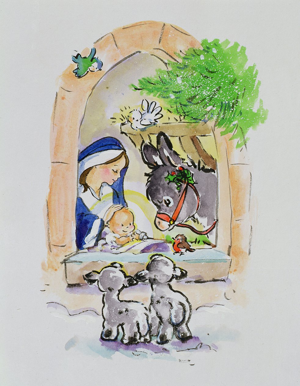 Snowy Bethlehem, 1996 (wc) af Diane Matthes