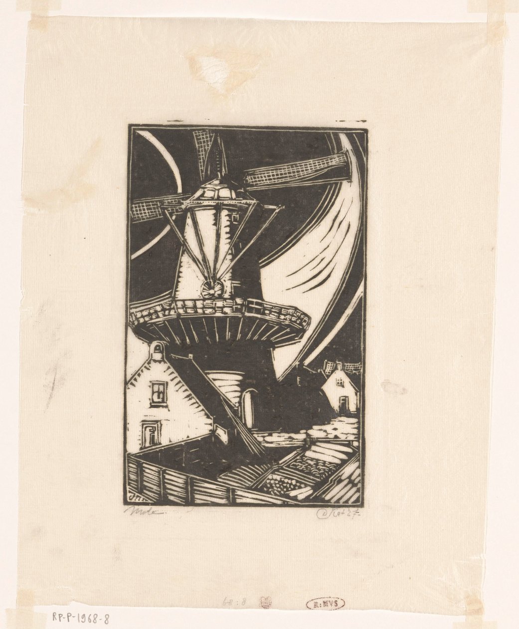 Molen (original titel på objekt) af Dick Ket (signed by artist)