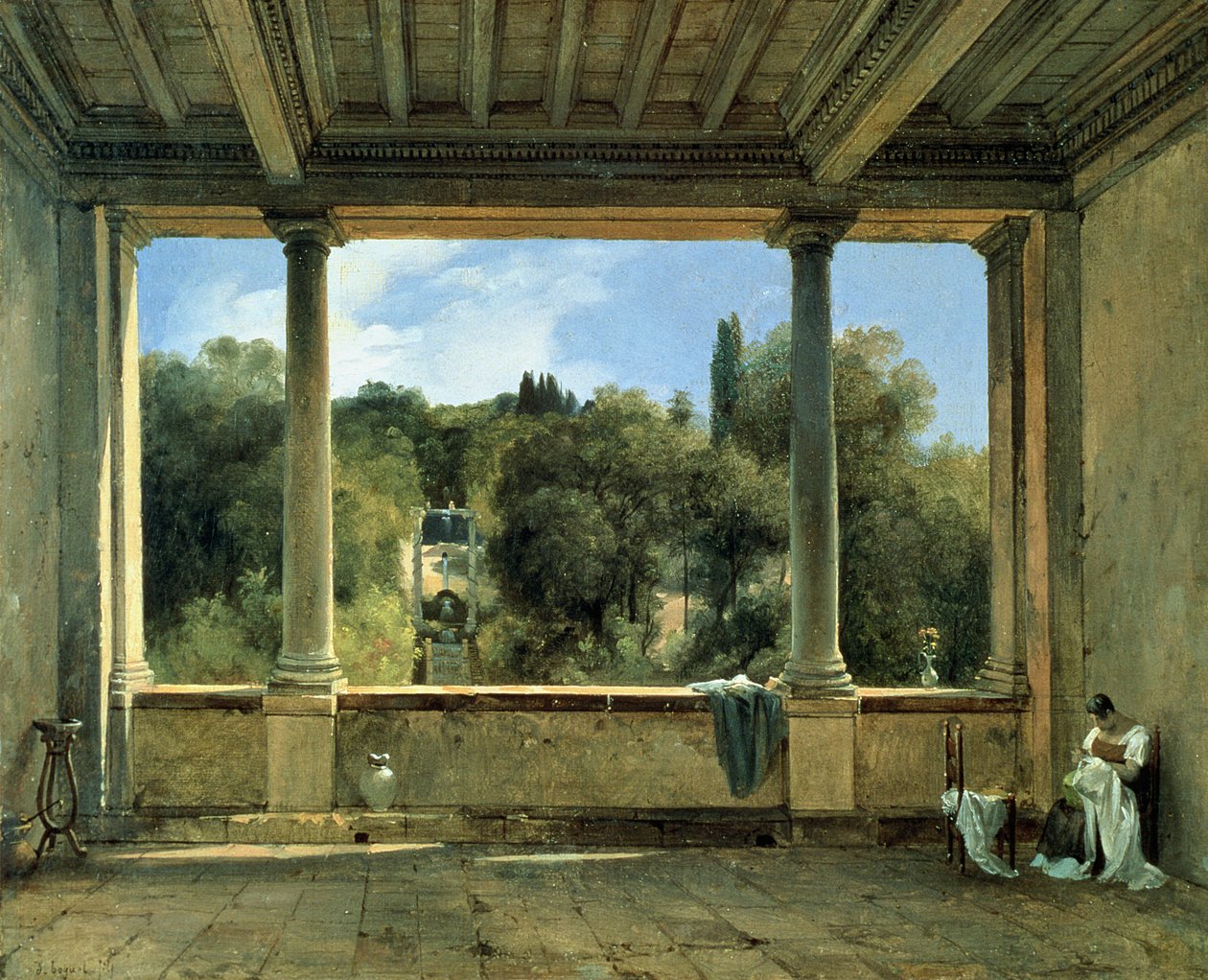 Udsigt fra den øverste loggia i Villa Aldobrandini i Frascati af Didier Boguet