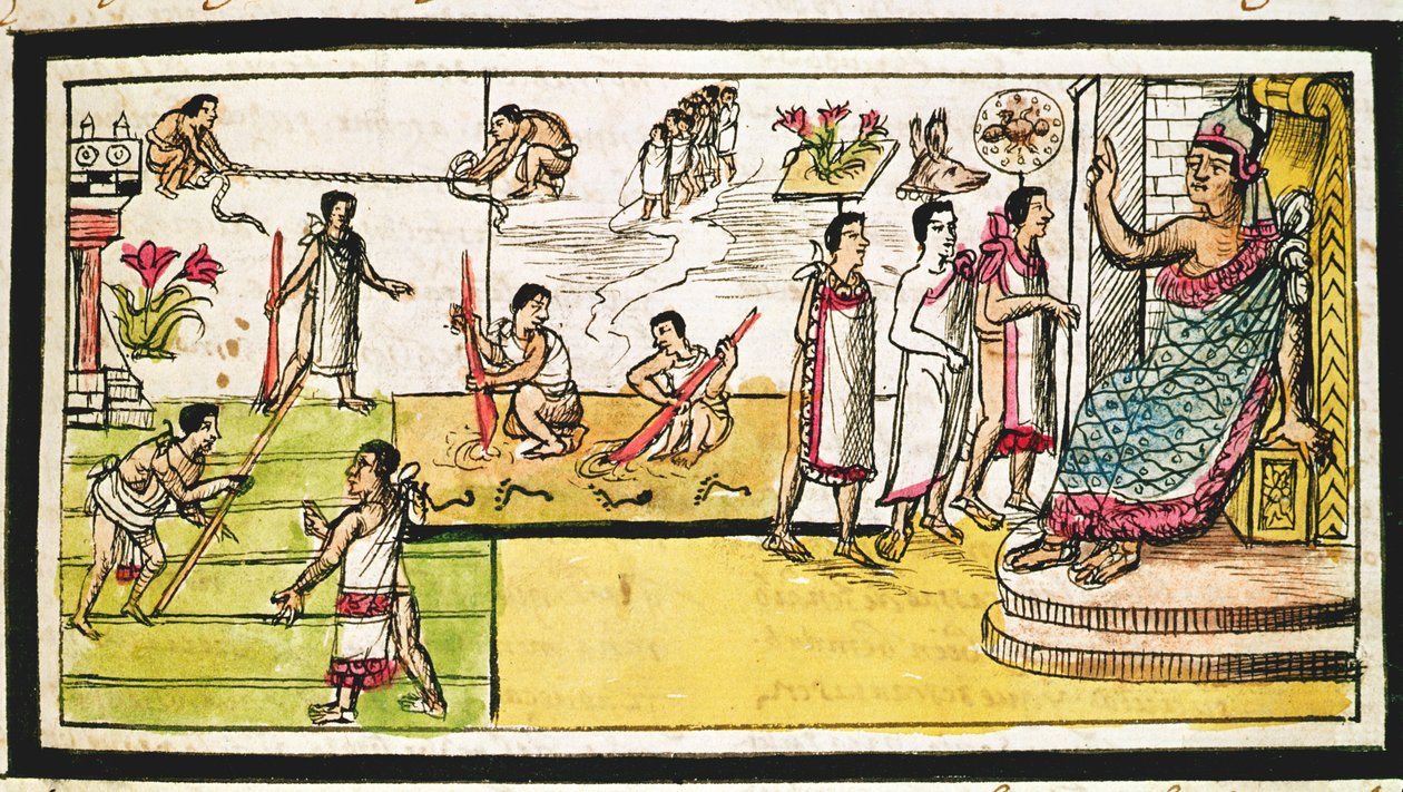 Fol.40r Construction of Tenochtitlan, 1579 af Diego Duran