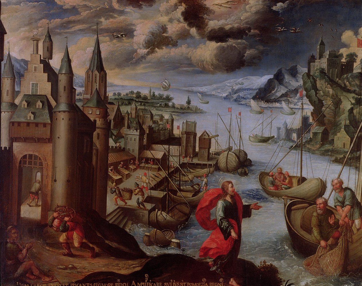 Kristus kalder St. Peter og St. Andrew, fra en serie af stjernetegn, 1681 af Diego Quispe Tito