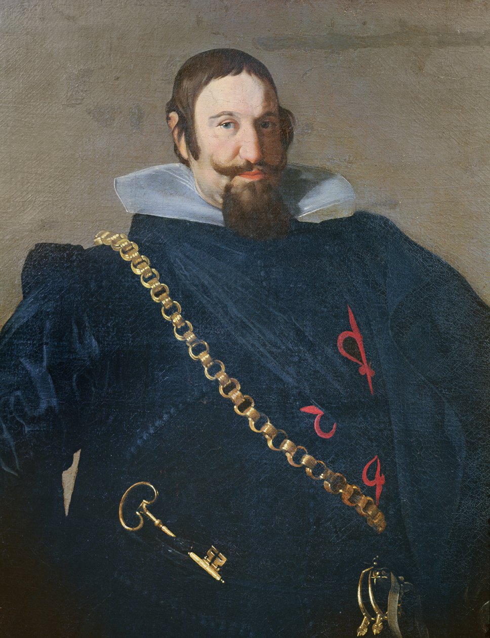 The Duke of Olivares detalje af overkroppen, 1624 olie på lærred af Diego Velázquez