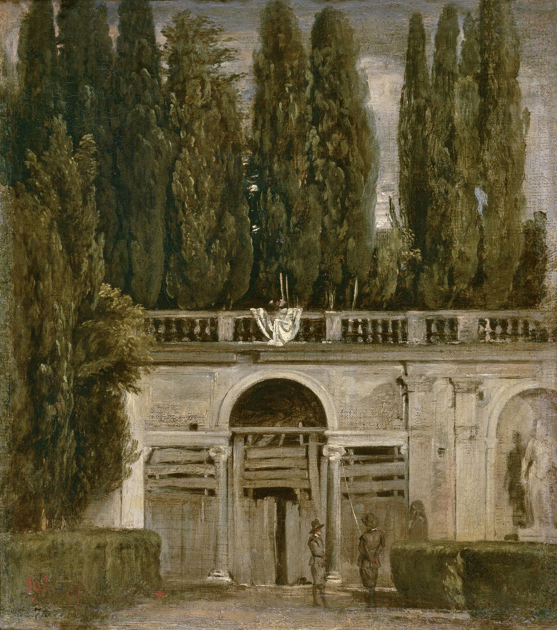 Udsigt over haverne i Villa Medici i Rom, ca. 1630 af Diego Velázquez