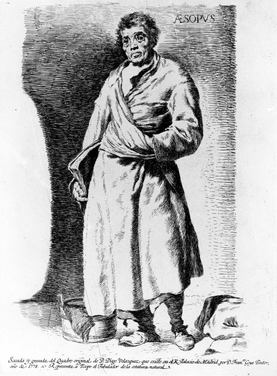 Æsop, tryk udført af Francisco de Goya y Lucientes, 1778 af Diego Velázquez