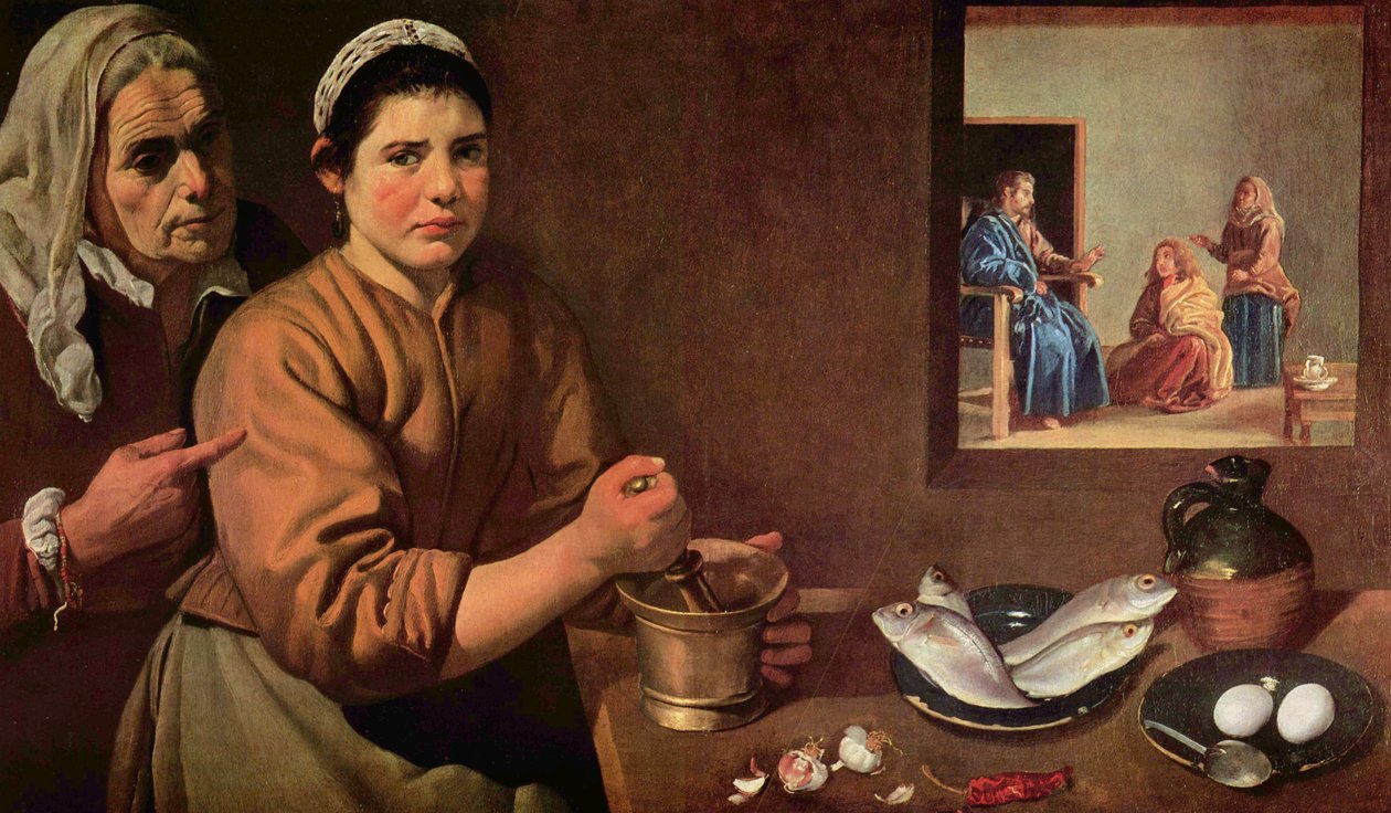 Kristus i Martha og Marias hus af Diego Velázquez