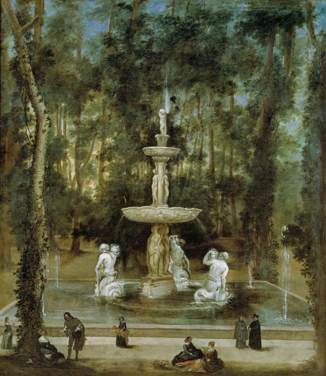 Tritonernes springvand i haven på øen i Aranjuez af Diego Velázquez