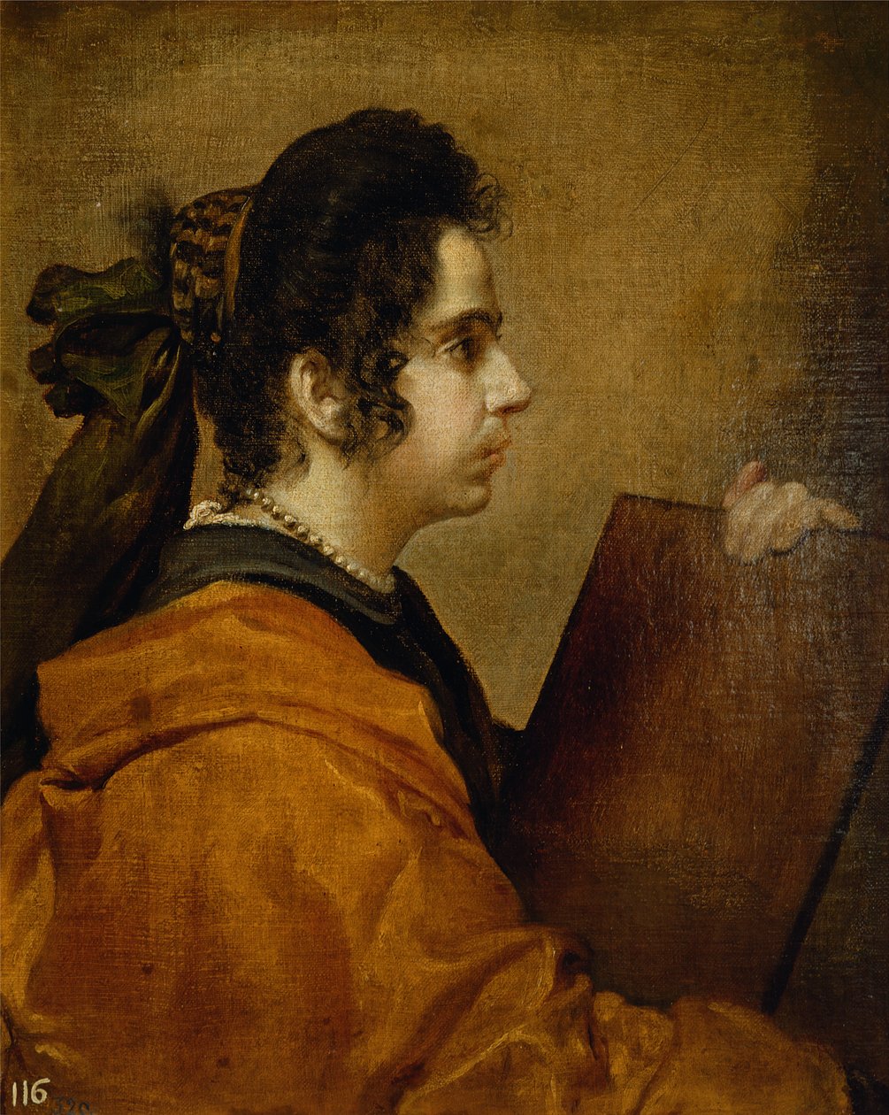 Portræt formodes at være Juana Pacheco som sibylle af Diego Velázquez