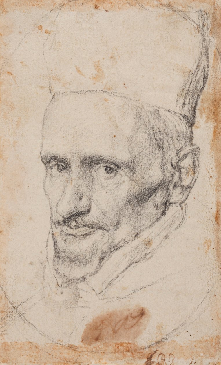 Portræt af kardinal Borja. af Diego Velázquez