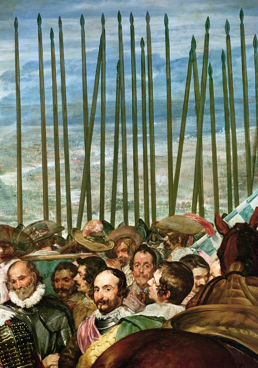 Overgivelsen af Breda, 1625, detalje af soldater med lanser, ca. 1635 (se også 30730) af Diego Velázquez