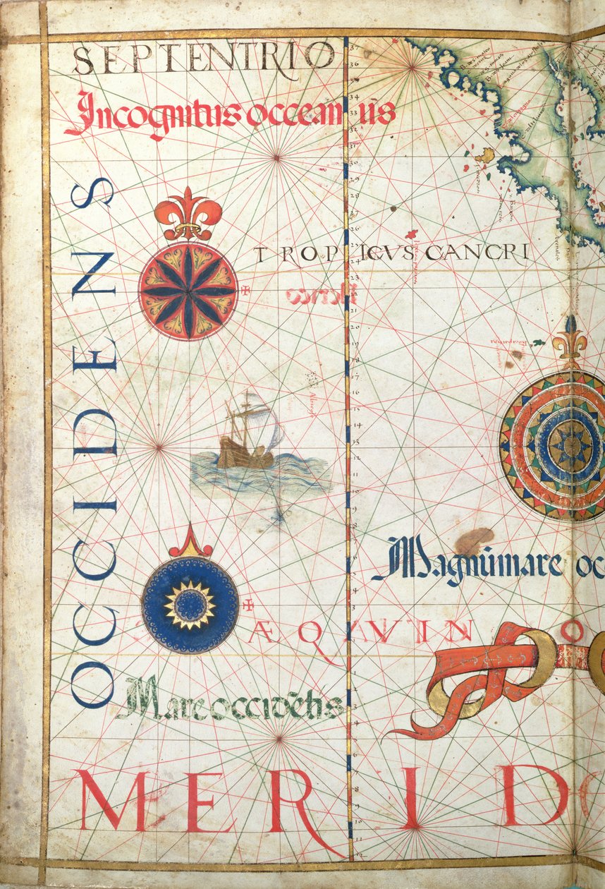 Mellemamerika og Stillehavet, detaljer fra et verdensatlas, 1565 af Diego Homem