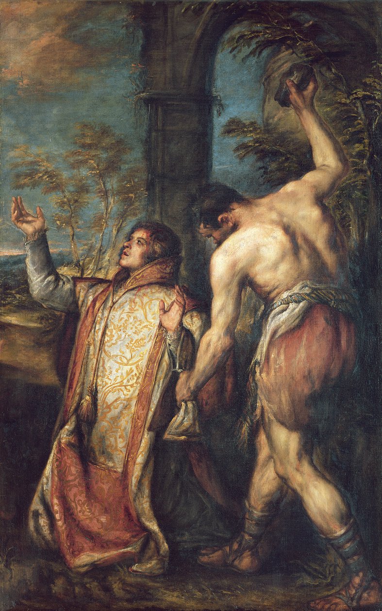 Sankt Stefans martyrium af Diego Polo