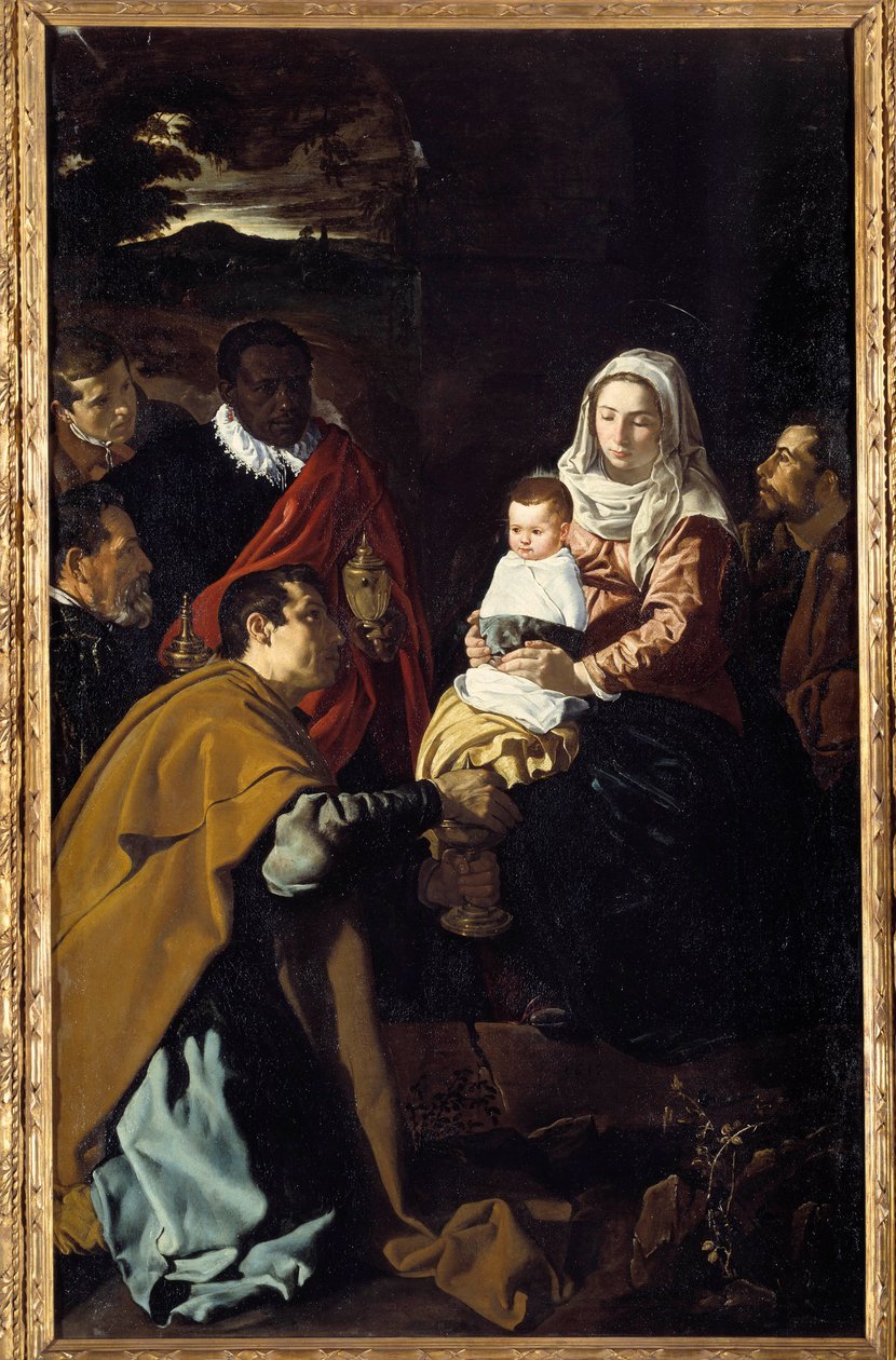 Tilbedelse af de vise mænd. Maleri af Diego Rodriguez de Silva y Velasquez (1599-1660) af Diego Velázquez