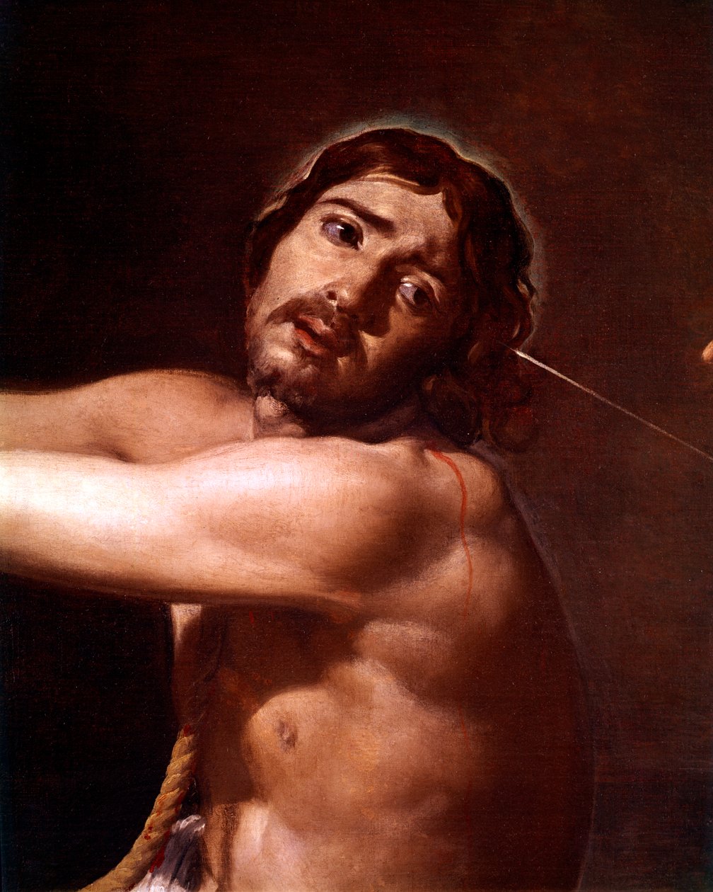 Detalje fra Kristus efter flagelleringen, som den kristne sjæl overvejede, ca. 1628-29 af Diego Velázquez