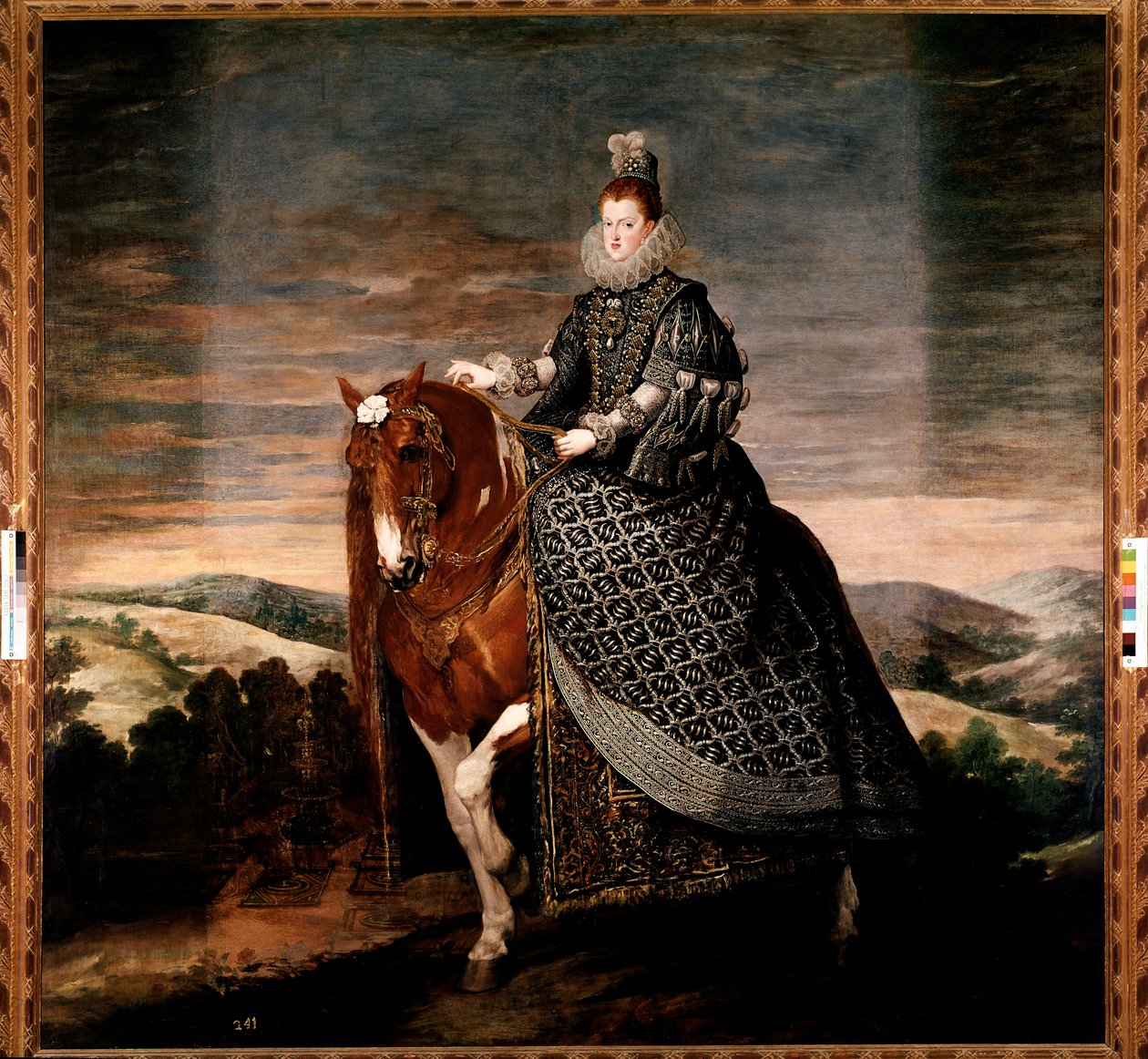 Ridesportræt af dronning Margarita af Østrig (olie på lærred af Diego Velázquez