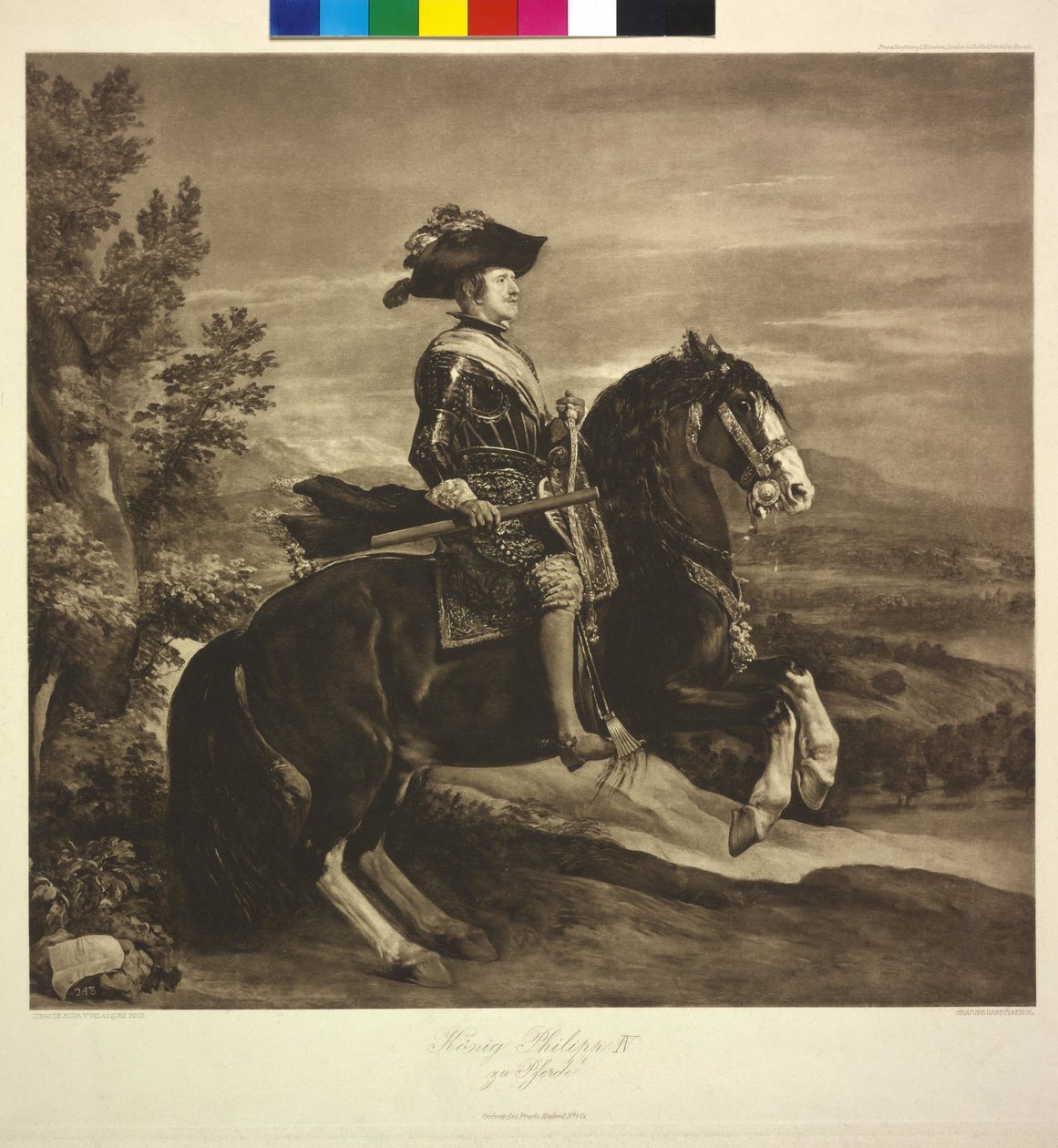Kong Philipp IV til hest (heliografi) af Diego Rodriguez de Silva y Velazquez