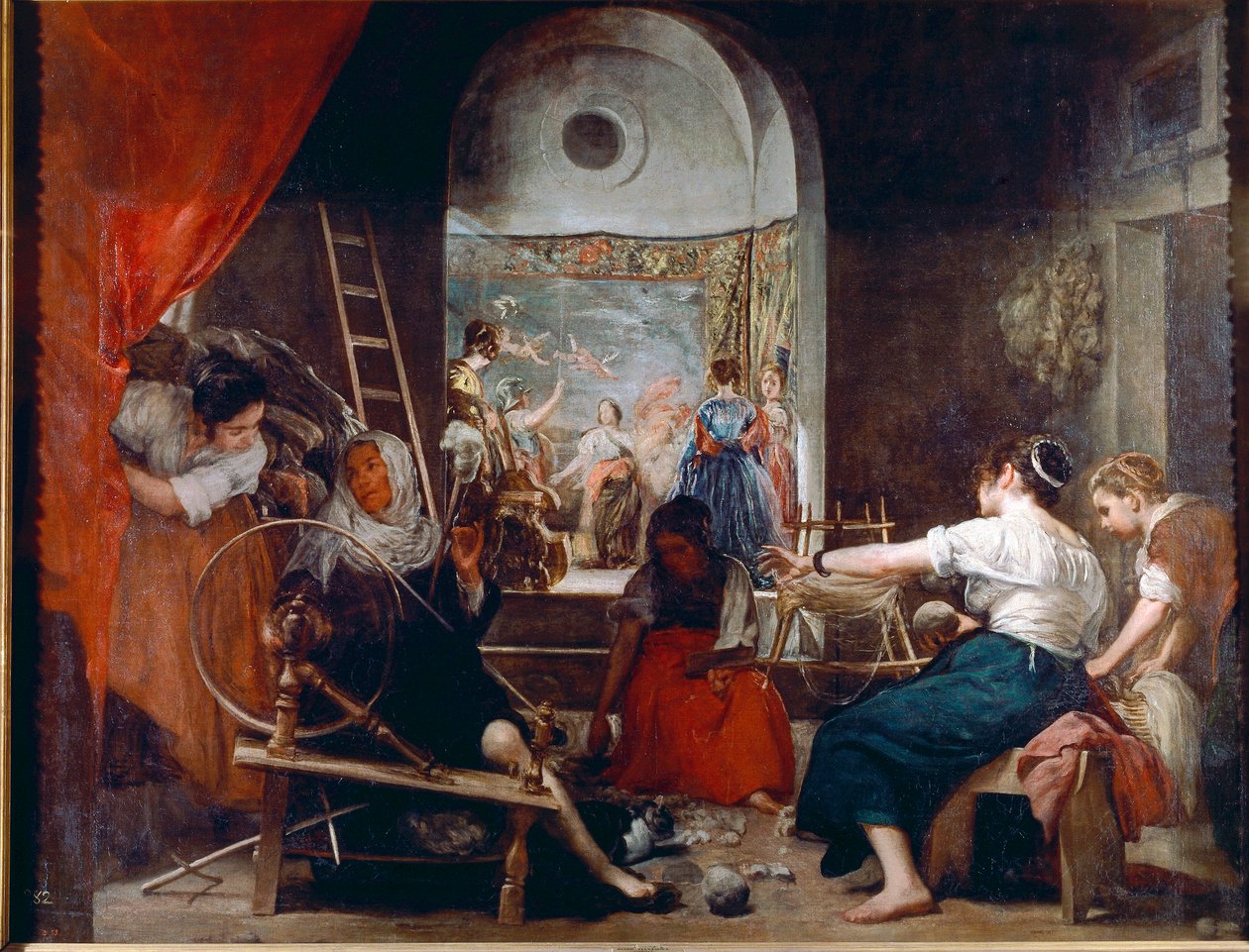 Las Hilanderas eller fabelen om Arachne (olie på lærred, ca. 1653) af Diego Velázquez
