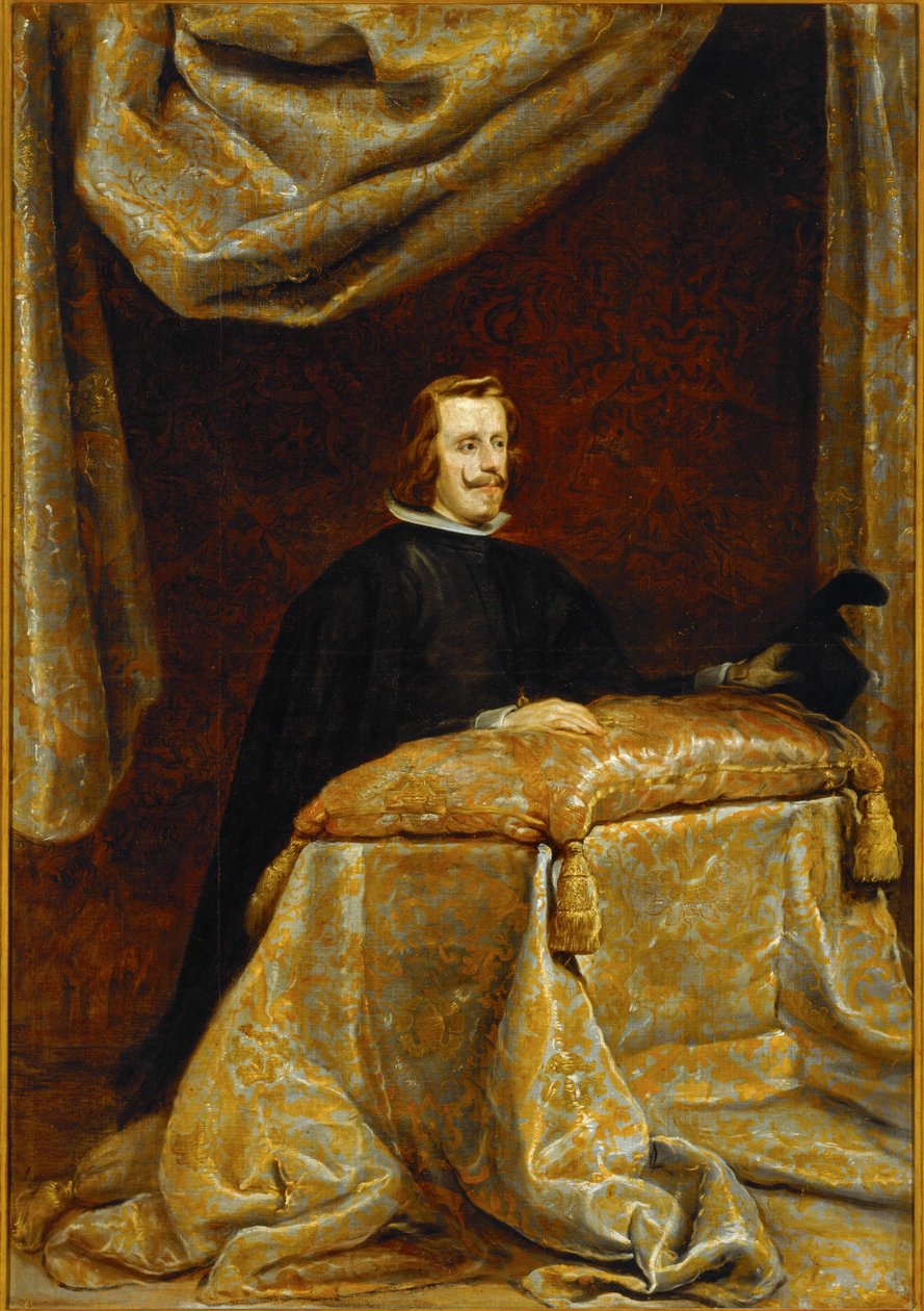 Filip IV af Spanien, bedende ... (maleri på lærred) af Diego Rodriguez de Silva y Velazquez
