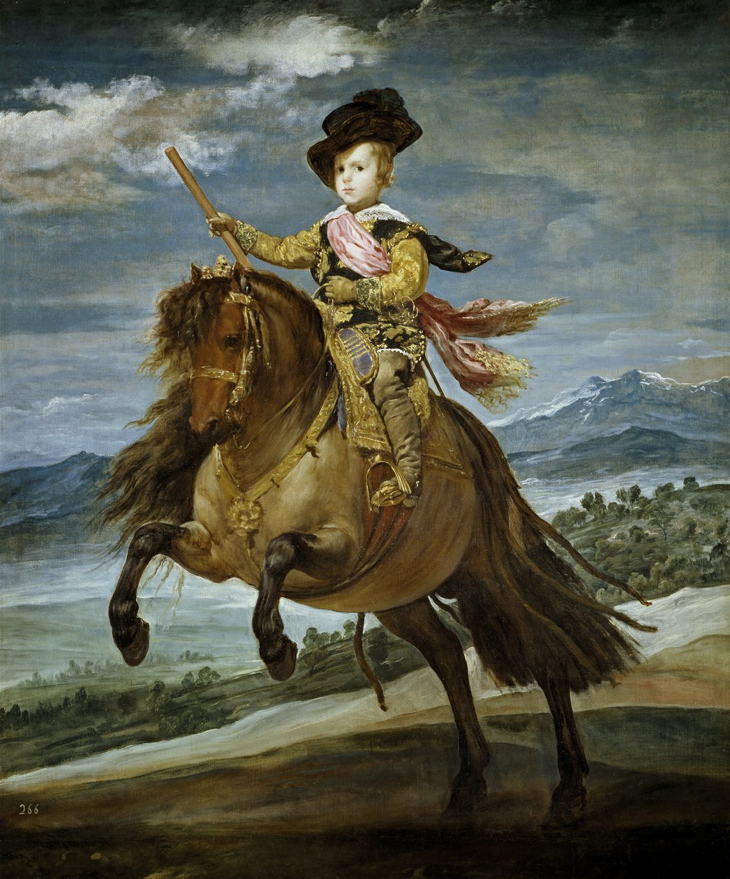 Rideportræt af prins Balthasar Carlos (Balthazar-Charles af Spanien eller Østrig af Diego Velázquez
