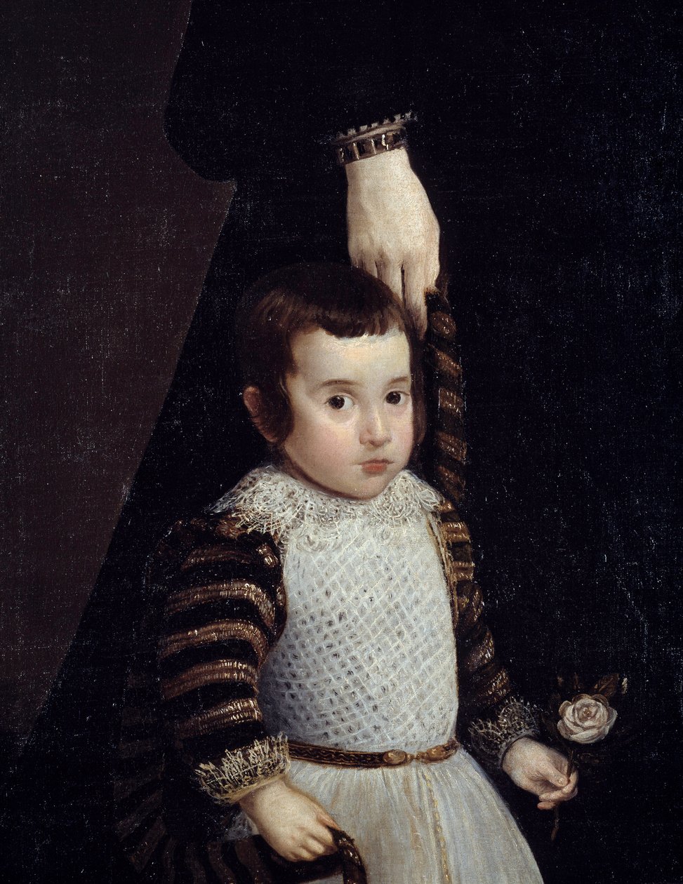 Portræt af Antonia de Ipenarrieta med sin søn Luis. Detalje, der repræsenterer barnet. Maleri af Diego Rodriguez de Silva y Velasquez (1599-1660) af Diego Velázquez